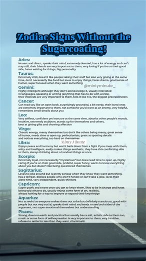 #zodiacsigns #astrology | Minty Minute