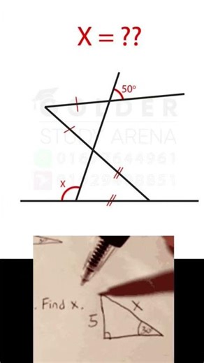 Find x in this Problem #angles #triangle #ytshorts #maths #olympiad #matholympiad #geometry #viral