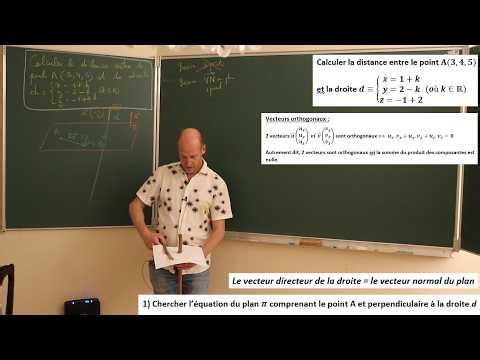 Distance entre un point et une droite en 3D : La méthode du plan perpendiculaire :