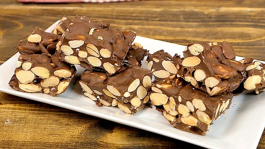 3-Ingredient Almond and Chocolate Brittle (Easy No-Bake Treat)