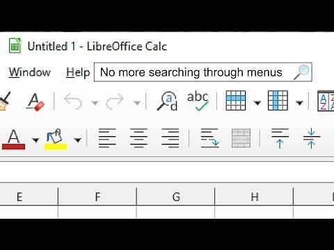 LibreOffice Writer/Calc Search Command "Search for actions, text, help and more" Commands Palette