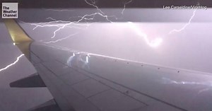 1.3K reactions · 683 shares | This isn't what you want to see when you're looking out of an airplane window. One passenger managed to capture this intense lightning storm as the plane came close to getting struck. (Credit: ViralHog) | The Weather Channel | Facebook