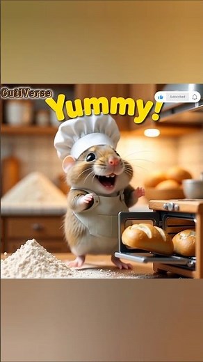 A Mouse Becomes a Baker 🐭🍞 | Cute AI Animation #Shorts #mouse #animals