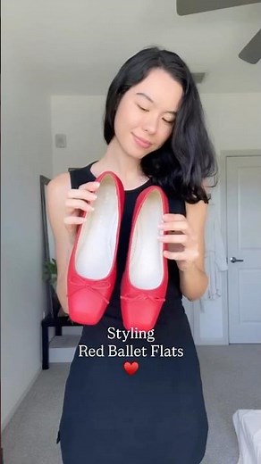 How to Style Red Ballet Flats 🍒