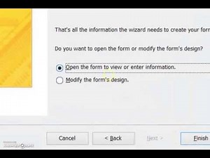 Using Form wizard to create main form and subform