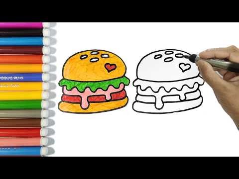 Easy Burger Drawing for Kids 🍔 | How to Draw a Burger for Kids