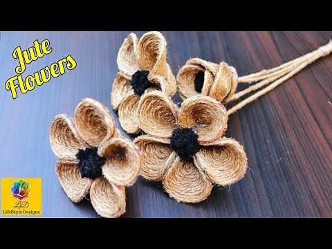 How to Make Jute Flower | DIY Rope Flower | Jute Craft Decoration Design