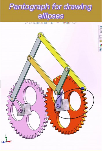 Pantograph for drawing ellipses