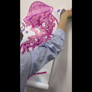 funlife Octopus Submarine Under The Sea Wall Stickers Peel and Stick, PVC Sea Animal Wall Stickers, Ocean Wall Decals for Bedroom Girls Boys Bedroom Classroom Playroom