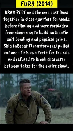 FURY: Brad Pitt & Cast Forbidden from Showering! 😱 #fury #war #action #movie #shorts