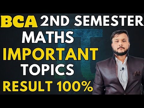 Important Topics For BCA 2nd Semester Maths | Important Chapters Important Units Full Roadmap