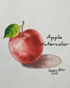 452K views · 4.7K reactions | Apple Watercolor on paper Colors name : Vermilion hue, Gamboge hue, Lemon yellow, Yellow ochre,Burnt sienna,Sap green, Cobalt blue | Colorful Creations Gallery | Facebook