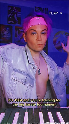 Training for the Big Karate Tournament in 1984