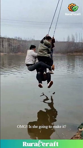 CRAZY Zipline FAIL?! Will She Make It?! #zipline #fail #epicfail #omg #dangerous