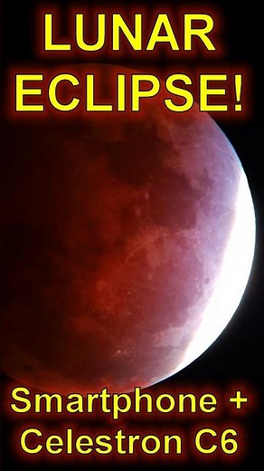 Smartphone Time-Lapse of a Lunar Eclipse! 📱🌒 #astrophotography #telescope #moon #space #astronomy