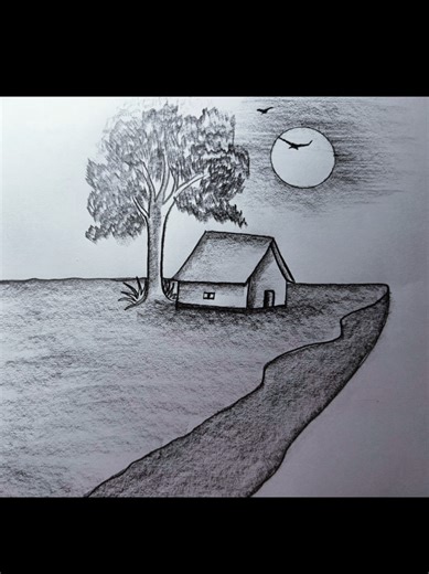 Easy Sunset Scenery Drawing Tutorial