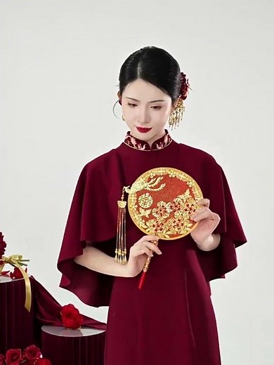 New Chinese Bridal Dress Modern Chinese Wedding Outfit #fashionhanfu #wedding