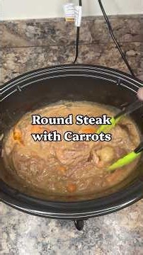 Round Steak with Carrots in the slow cooker!! #comfortfood #cooking #dinnerideas #easyrecipe