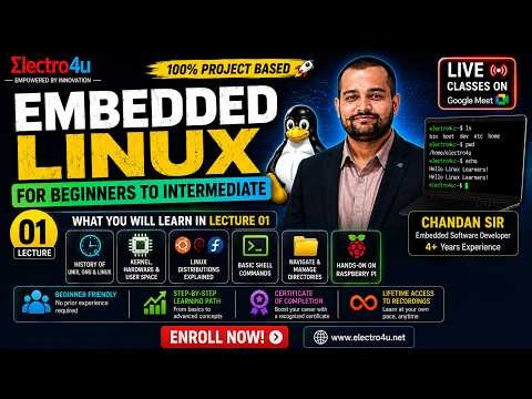 Embedded Linux Lecture 01 | Linux Fundamentals, Kernel, Shell & Basic Commands