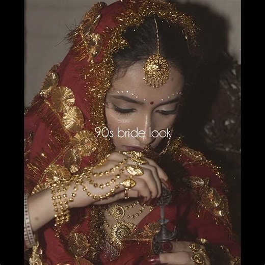 (90s wedding bride look) #youtubeshorts #weddingvideo #90s #indian #relatable
