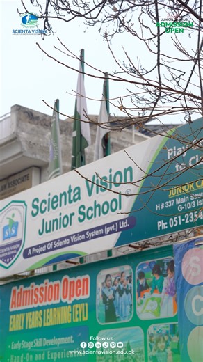 🎨 Learn, Play, and Grow at Scienta Vision Junior Campus! 🌟 Where Curiosity Meets Creativity Welcome back to school! At Scienta Vision Junior Campus, every day is an adventure. From fun activities and creative projects to interactive learning, your child will explore, discover, and shine. 🏫✨ ✅ Admissions Open (PG to Pre-9th)! Join us and give your child the perfect start to a joyful and inspiring learning journey. 📌 Contact & Campus Information: 🏫 G-10/3 Junior Campus 📍 House No. 337, Main 