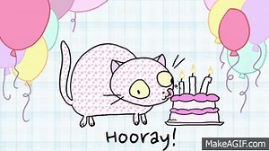 There's A Cat Licking Your Birthday Cake on Make a GIF