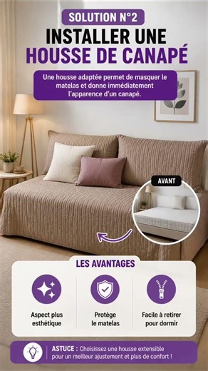 Comment transformer un lit en canapé 🛋️ 5 astuces simples pour gagner de la place !#litconvertible