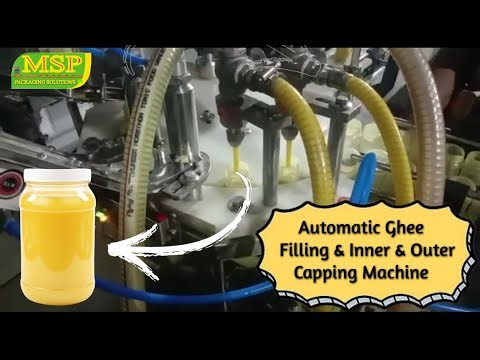 Automatic Ghee Filling and Inner and Outer Capping Machine | Edible Oil & Viscous Liquids | MSP.