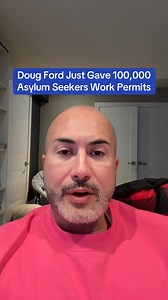 Dear Unemployed Ontarians: Doug Ford is bypassing the Federal Government. ‼️ He's issuing 100,000 asylum seekers, work permits. They get free healthcare. Free hotel stays. Free food. Now they're taking your jobs. He just flooded Ontario with cheap labour. | Mario4thenorth