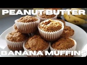 Peanut Butter Banana Muffins Made with PEANUT POWDER!