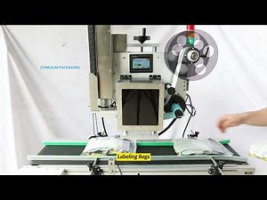 Automatic Flat Box Bag Labeling Machine With Label Printer