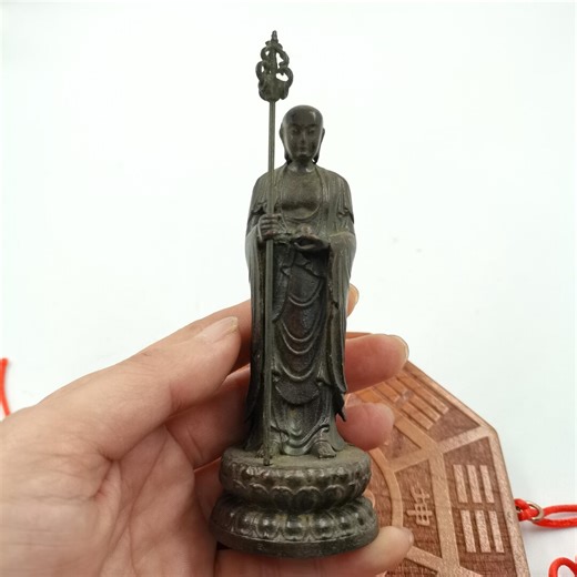 Japanese Bronze Jizo Statue Mini Buddhist Monk Sculpture Altar Decor XQ059 - Etsy