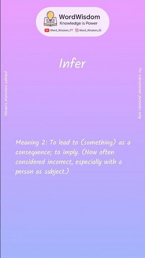 What does "Infer" mean? | English vocabulary shorts | #infer #wordwisdom