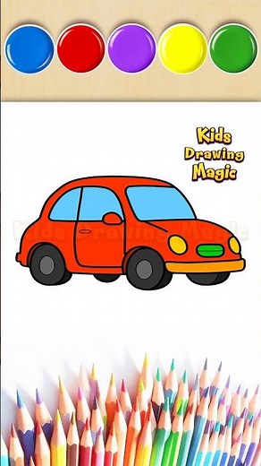 🚗 How to Draw Simple Car Drawing ✏️ | Easy Step by Step Car Drawing #shorts #shortvideo
