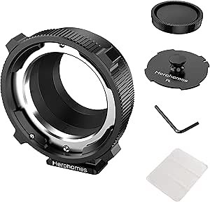 PL-E Lens Mount Adapter, for PL Lens to Sony E/NEX Mount Cameras A7S3/FS7/5/FX9 /A7R4/R3/a Series/Nex Series (PL-E/PL-NEX Black) with Two Copper Mounts & Two Caps
