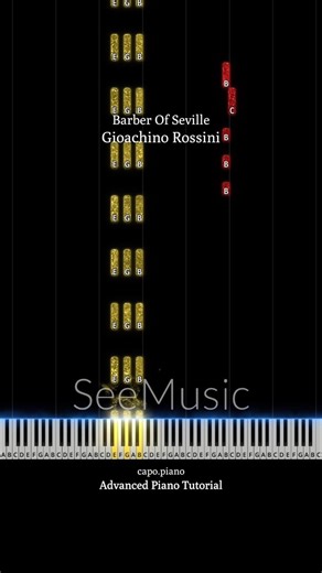 🔴 Barber Of Seville - Gioachino Rossini (Advanced Piano Tutorial) #shorts