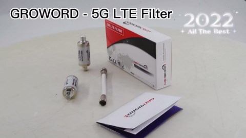 GROWORD-5G LTE Filter for TV Antenna Signal Purifier-Improve Digital HDTV Antenna and Amplifier Signals-4G/5G Filter Reduce Interference from Cell Phone Towers &Transmitters LPF12L-698M 5G Filter