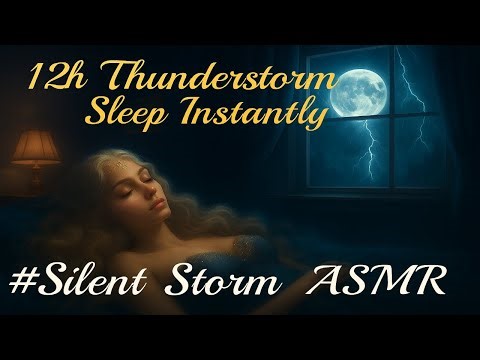 Heavy Thunderstorm Rain on Window 🌧️⚡ Sleep Instantly | Silent Storm ASMR Vol. 3 (12h)