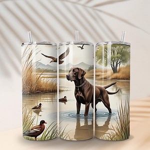 Chocolate Lab Duck Hunting Tumbler Wrap, Hunter Scene Sublimation PNG Digital Download, Duck Hunting 20oz Skinny Straight Tumbler Design - Etsy