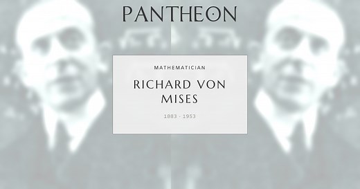 Richard von Mises Biography | Pantheon