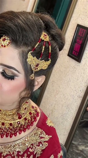 Beauty in red @truecolorsbysam #beauty #bridal #beauty #yt #ytshorts #bride #red #dulhan #hairstyle