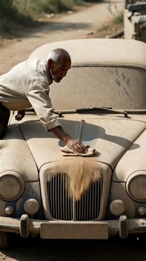 An Old Man Washing And Cleaning His Luxury Car #shorts #satisfying #automation #cleaning