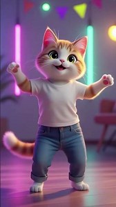 "Cute Cat, Happy Dance, Full Energy Mode! 🐱💃✨" #cat