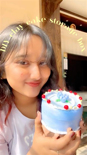 DIY cake clay storage box #clay #claycraft #storagebox #art #craft