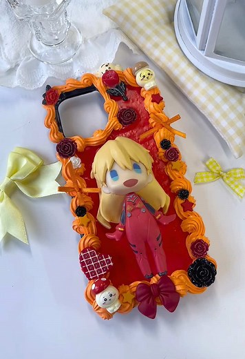 Decorating ASMR Decoden Phone Cases with Anime Designs