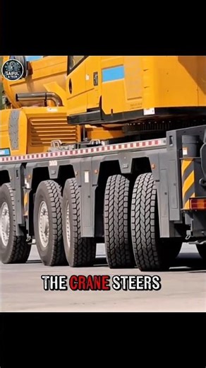 🚜 This Crane Turns Like a Car! Full-Wheel Steering Technology Explained #viral #trending