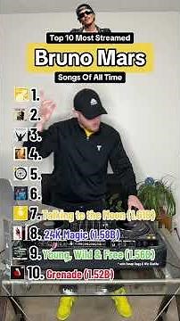 Bruno Mars Top 10 Most Streamed Songs 📈😎
