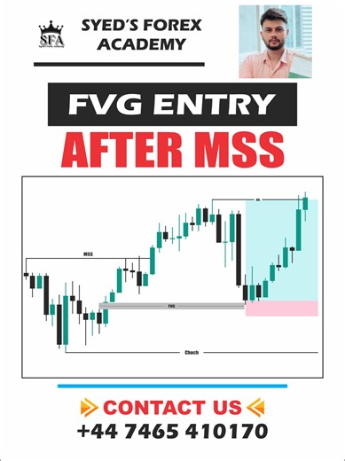 𝐅𝐕𝐆 𝐄𝐧𝐭𝐫𝐲 𝐀𝐟𝐭𝐞𝐫 𝐌𝐒𝐒 #FVGEntry #AfterMSS #MarketStructureShift #FairValueGap #SmartMoneyConcepts #SMCTrading #MSSExplained #TradingEducation #ForexEducation #ForexTrader #XAUUSD #BTCUSD #EURUSD #GBPUSD #Crypto #TradingTips #SyedsForexAcademy