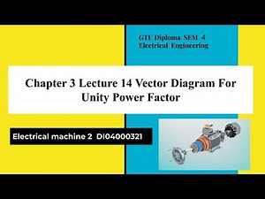 Chapter 3 lecture 14 vector diagram for unity power factor