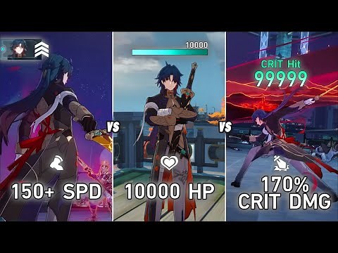 Blade BEST Build Comparison Solo! 10000 HP vs 150 Speed vs 170% Critical Damage%? [Honkai Star Rail]
